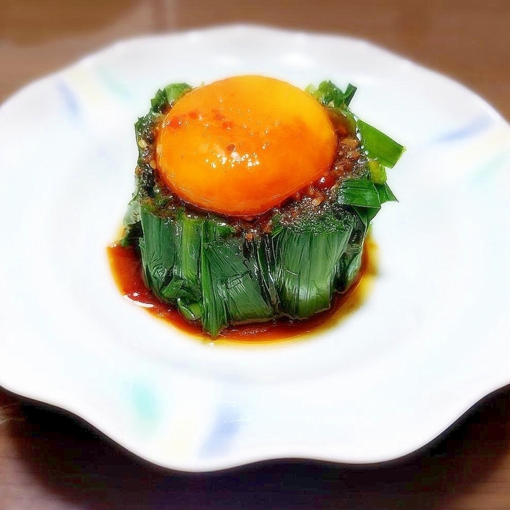 レンジで簡単! ニラのピリ辛ユッケ★